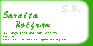 sarolta wolfram business card